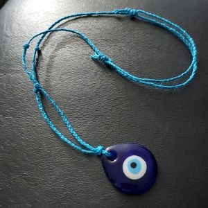 Evil Eye adjustable hemp necklace